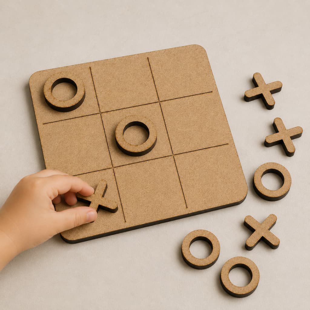 Kit Tabuleiros Jogo Da Velha Em MDF 3MM Brinquedo Artesanal