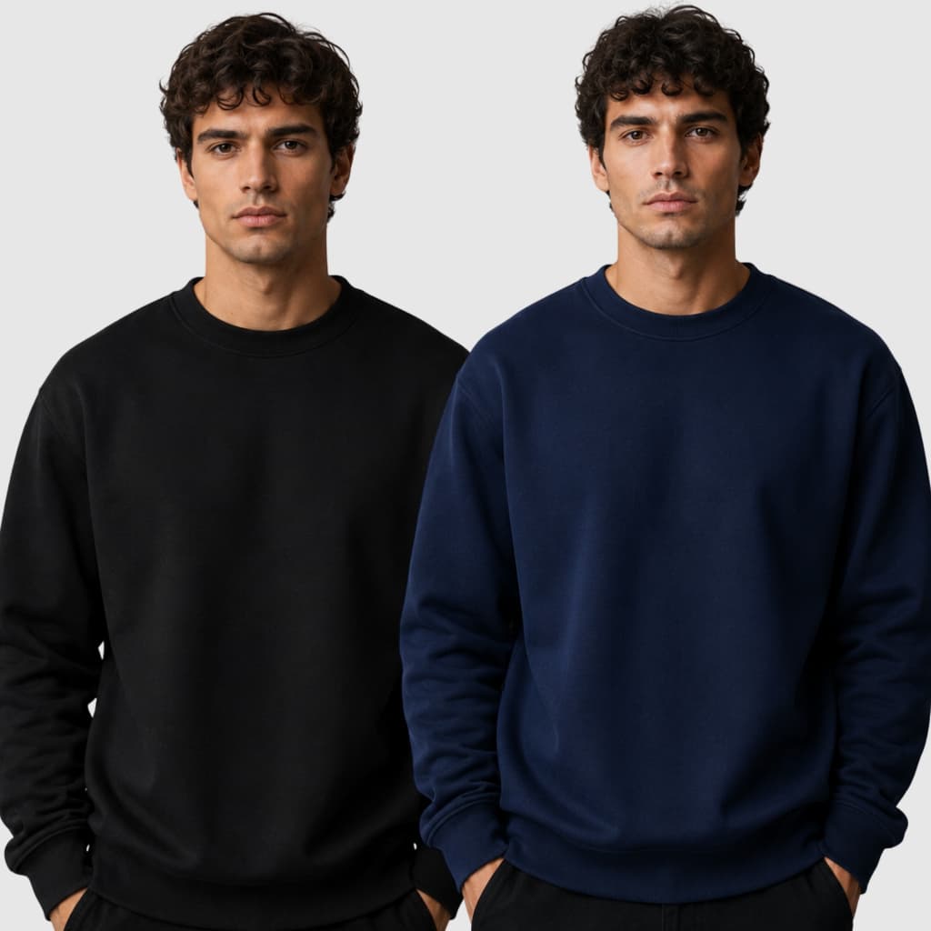 Kit 2 ou 3 Peças Moletom Careca Blusa Frio Masculino Gola Redonda  Blusão Careca Liso