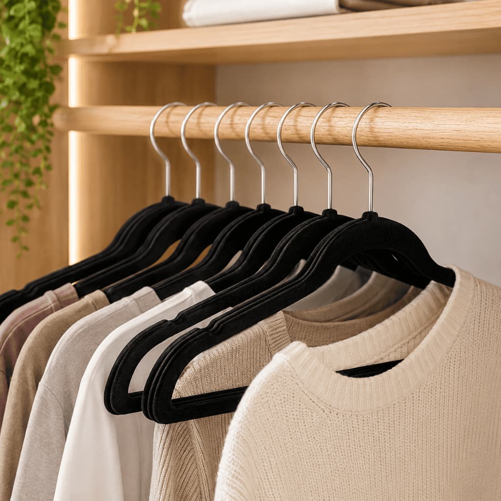 Kit Cabides Slim Veludo 10 até 40 Unidades Preto Bege Cinza Organizador