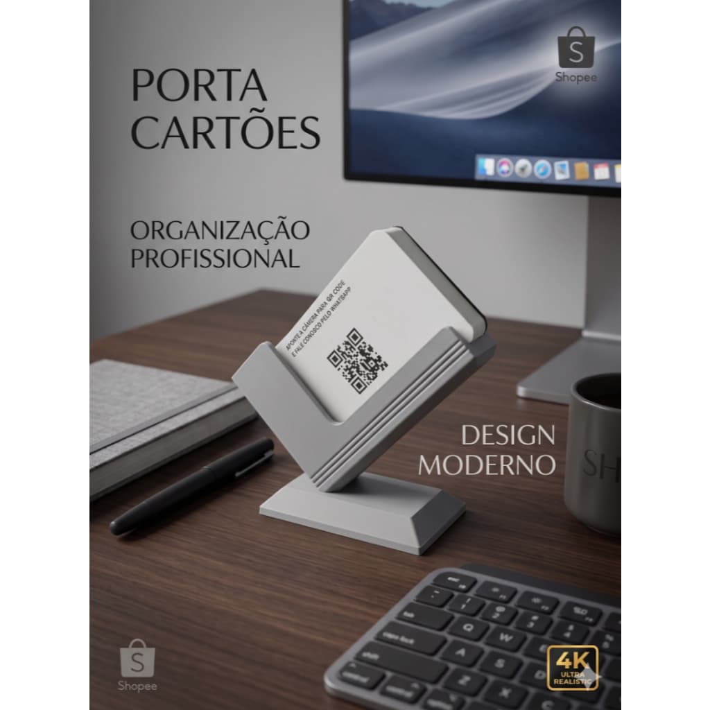 Porta Cartão De Visita Organizador De Mesa Suporte Para Cartões Escritório