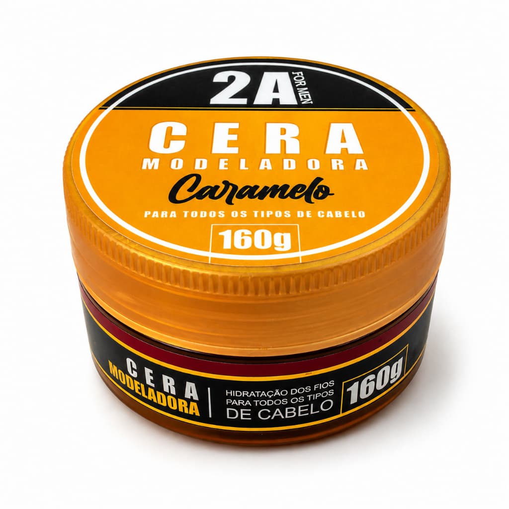 Cera Modeladora Para Cabelo Com Frizz 160g 2A Caramelo Proteção Térmica E Controle E Alinhamento
