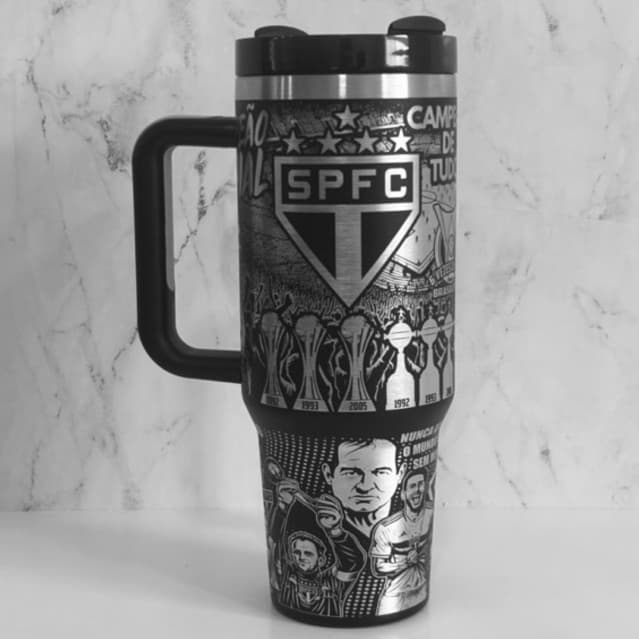 Garrafa Térmica do São Paulo 1.200 ml Personalizado Gravação 360° a Laser
