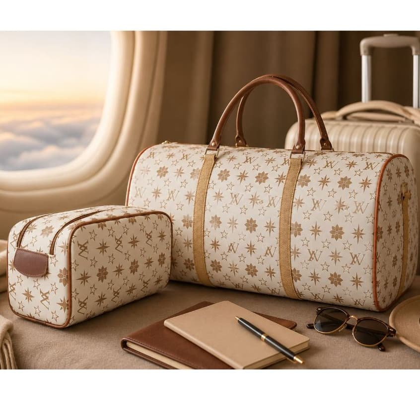 Kit Mala + Nécessaire Feminina Casual  Viagens Passeios super espaçosa varias cores