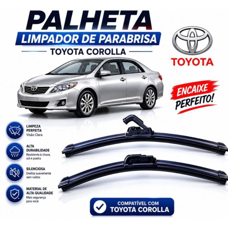 Jogo de Palheta Limpador Para-brisa Dianteiro Toyota Corolla 2008 2009 2010 2011 2012 2013