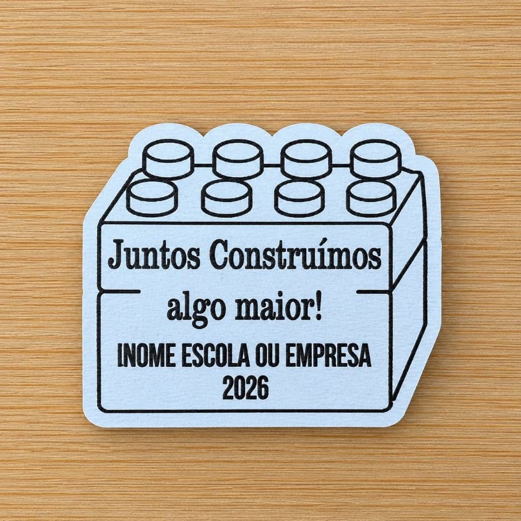 Kit Imã MDF Bloco de Montar Personalizado Escola Empresa Formatura Construção