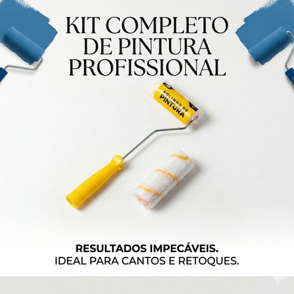 Kit 2 Rolos de Pintura Não Respinga + 1 Cabo