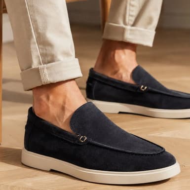 Sapato Mocassim Masculino Couro Legítimo Camurça Suede Forrado Casual Drive Slip On Sem Cadarço Loafer Confortável