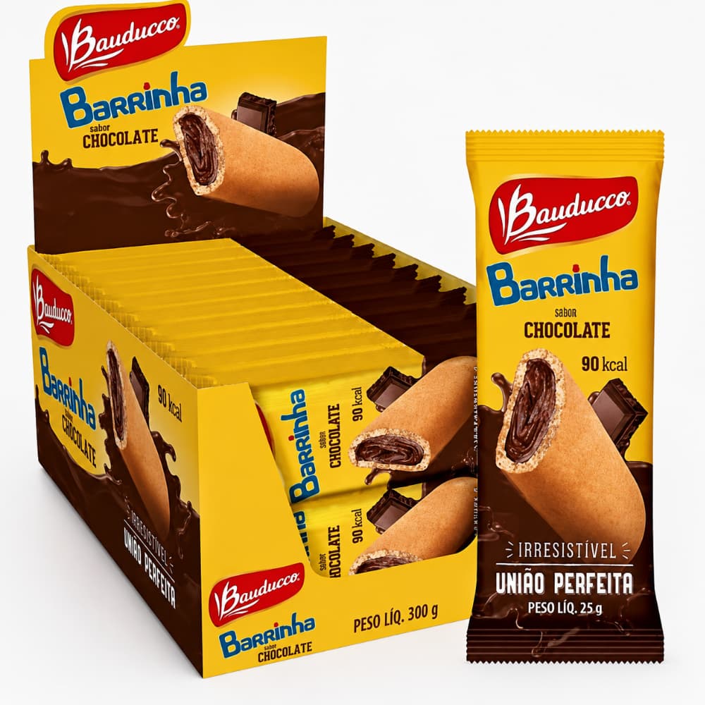 Barrinha Bauducco Chocolate Caixa 20 Unidades Original