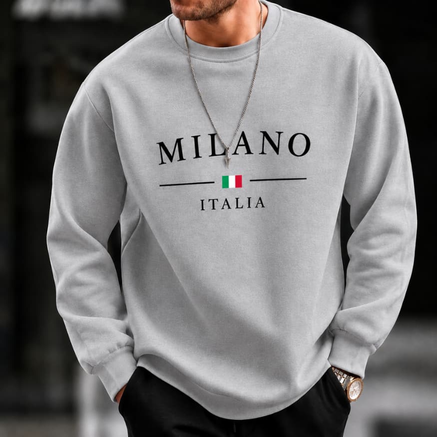 Moletom Careca Masculino Milano Italia Flanelado Blusa Frio Premium Moletom Careca Feminino Milano