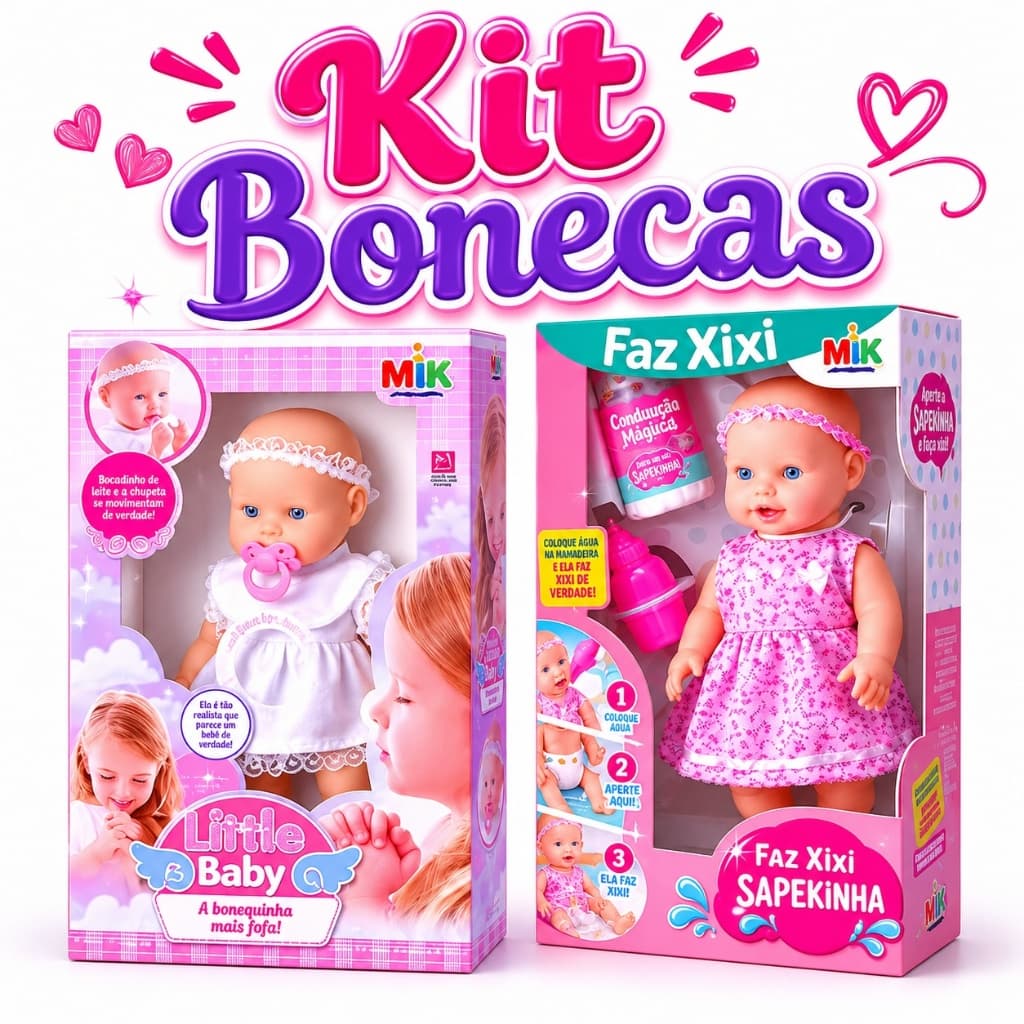 Kit Bonecas Que Reza Primeira Oração + Boneca Faz Xixi De Verdade Boneca que Fala Tipo Boneca Reborn
