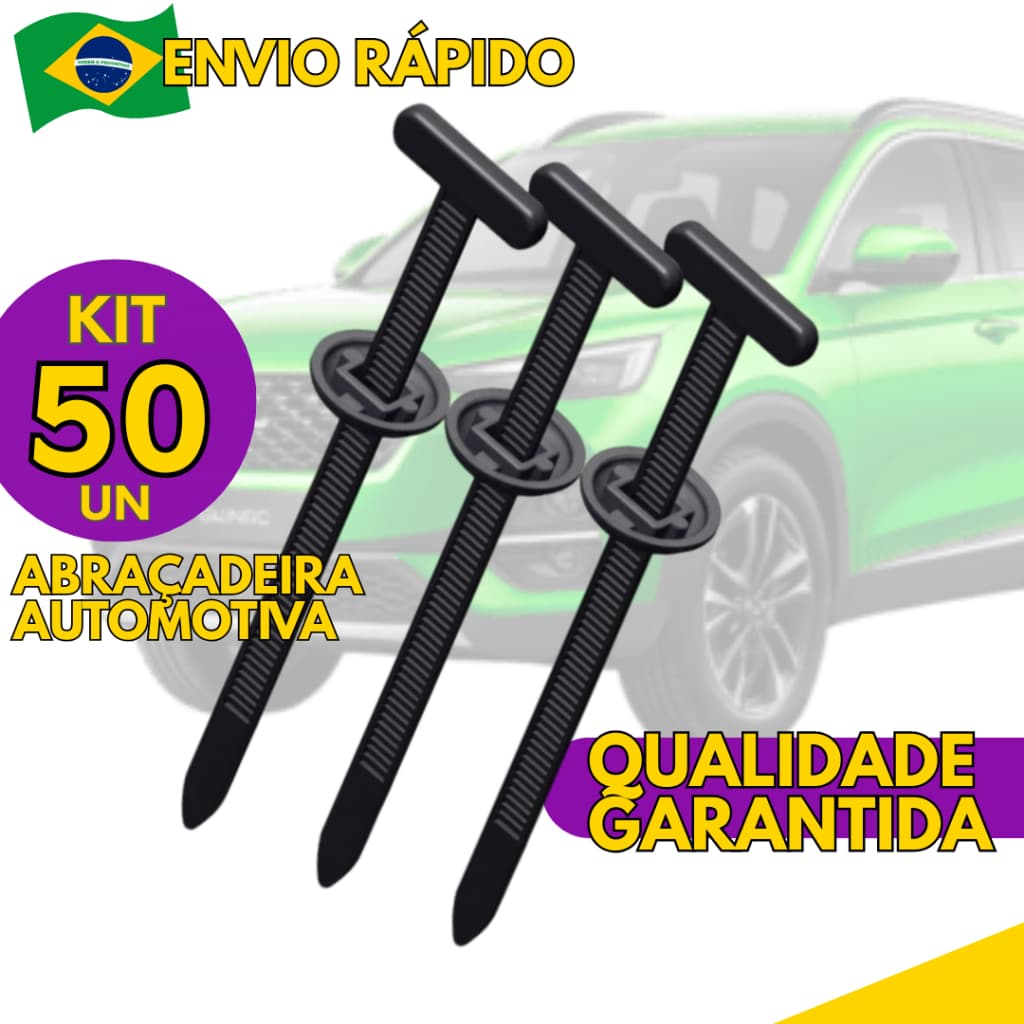 Kit 50, 20 e 10 un - Abraçadeira Automotiva de Nylon Fita Hellermann Enforca Gato Universal