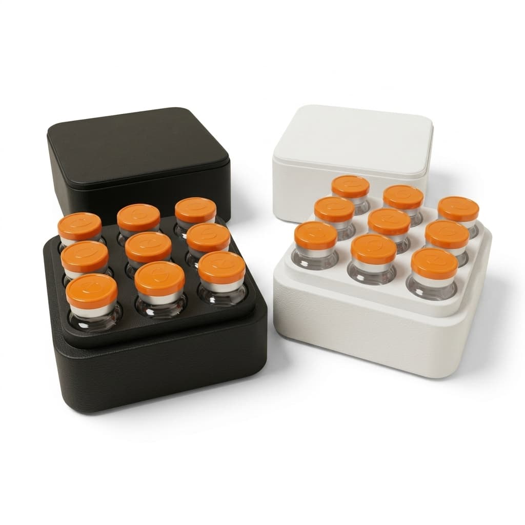 Case Organizador de Ampolas Para Frascos de 3ml a 5ml Para 9 Frascos Tirzep Porta Vacinas e Injeções