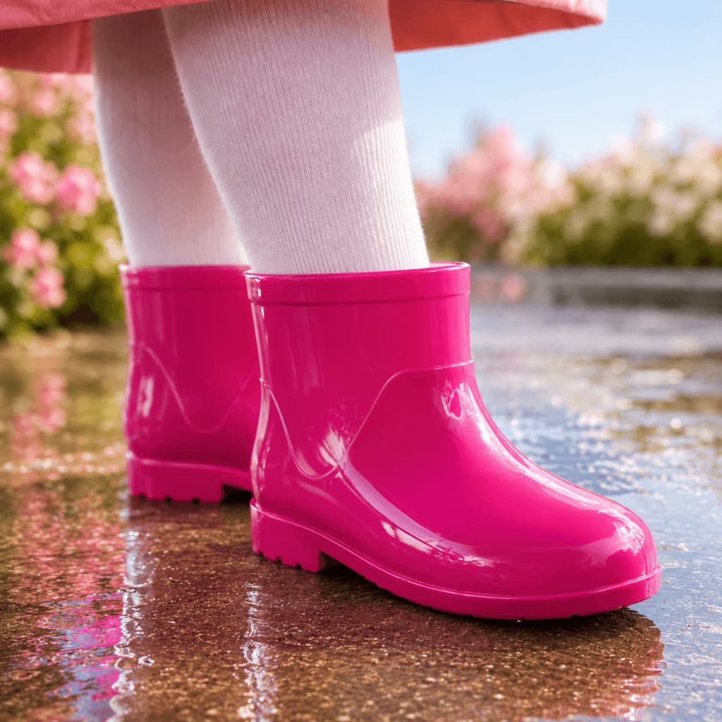 Galocha Infantil Menina Confortável Bota Impermeável para Criança Leve