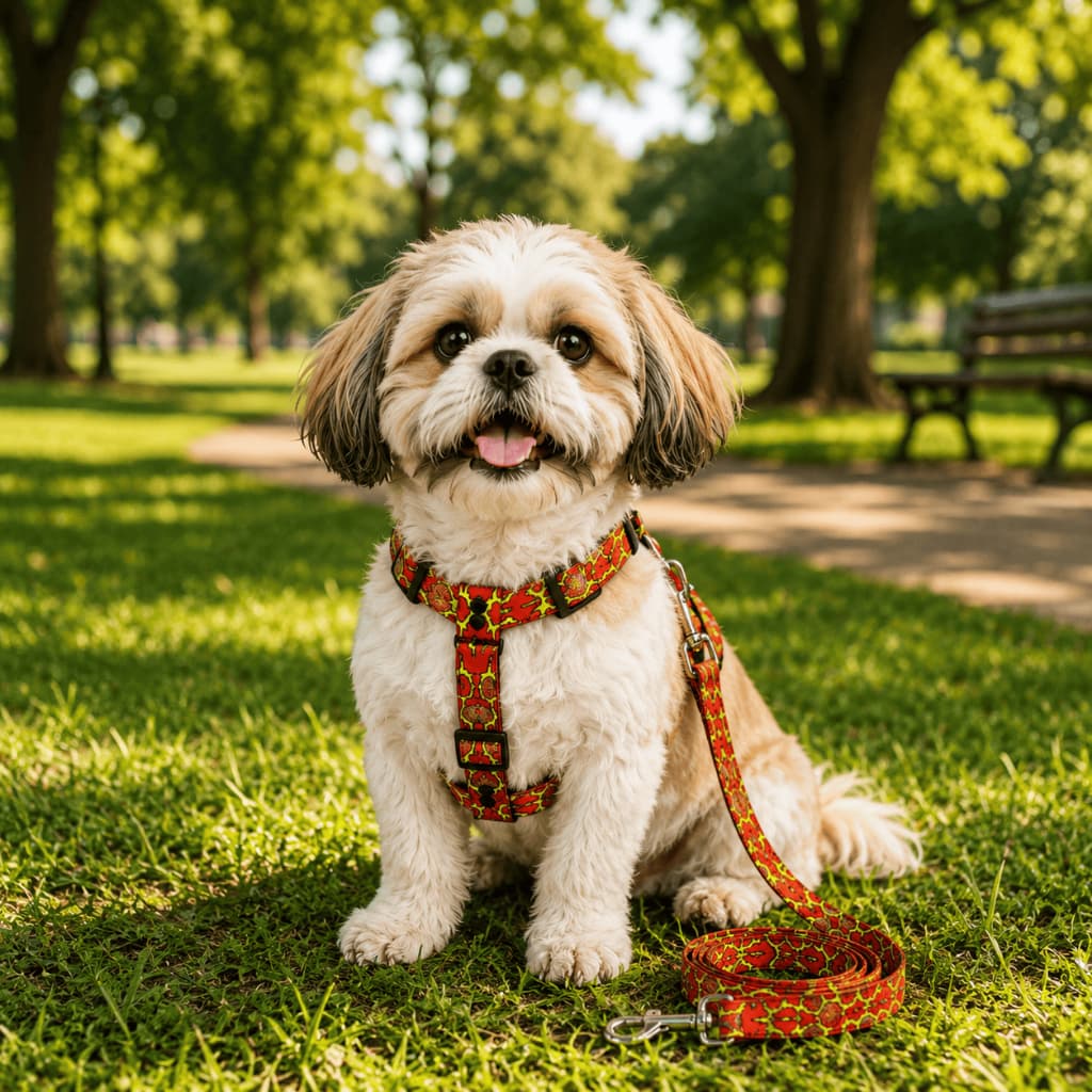 Coleira Peitoral Americano com Guia para Cachorro Premium Dog Pequeno
