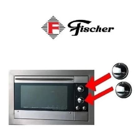 2 Manipulador Botão Forno Elétrico Fischer Cromado Original