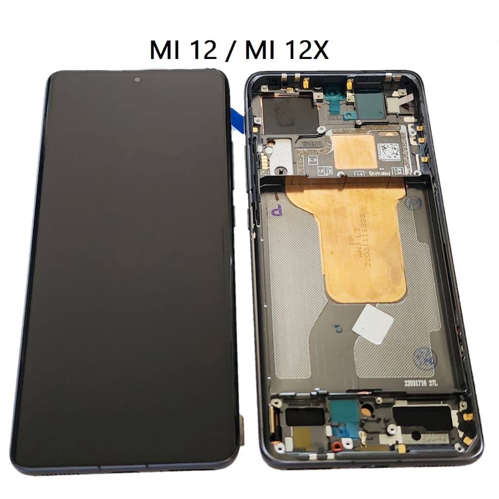 Display Amoled Tela Para Xiaomi Mi 12 / Mi 12X, Com aro preto com botões 2201123g 2112123AG