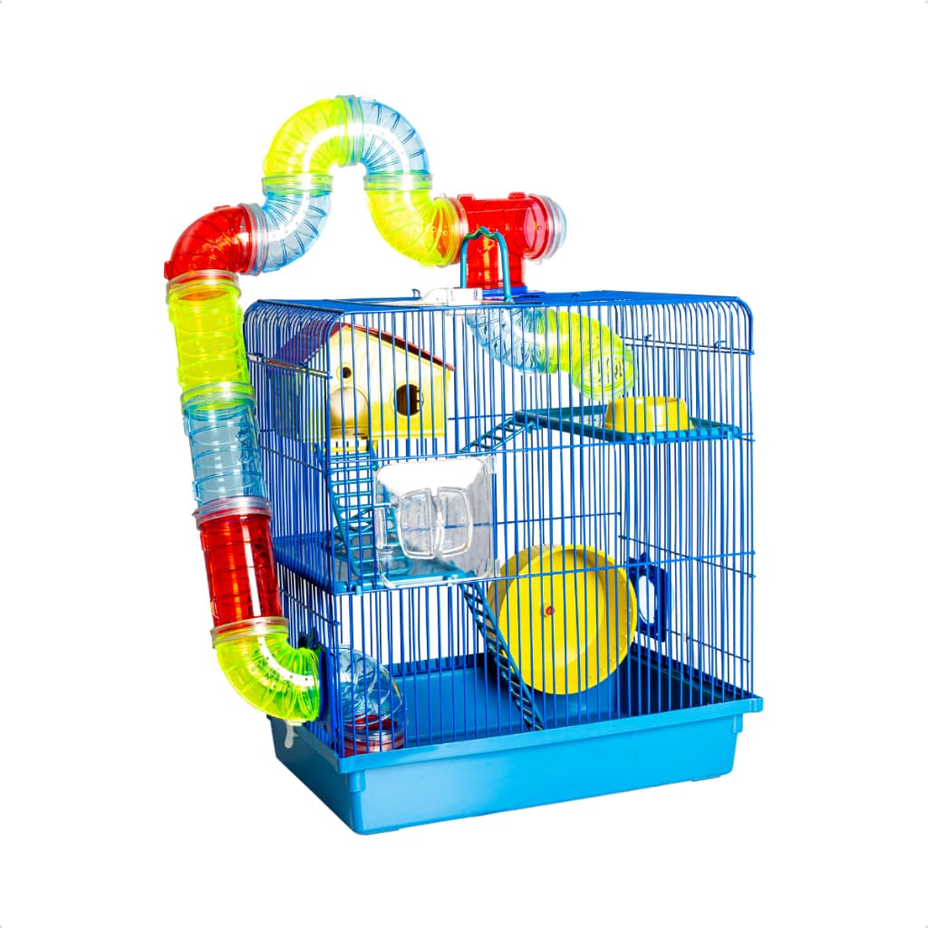 Gaiola para Hamster 3 Andares com Tubos Coloridos Tubo Super Luxo Jelplast