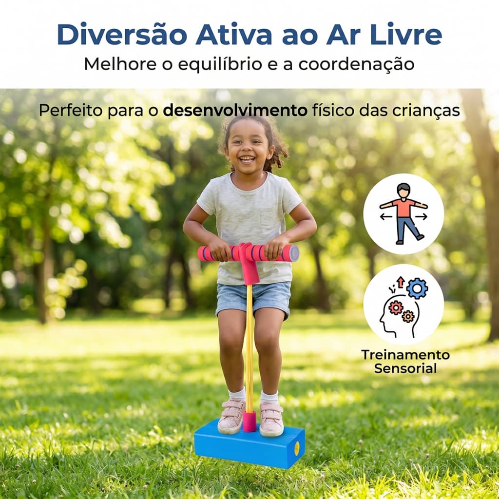 Pula Pula Infantil Seguro para Casa, Jardim e Escola, Ideal para Crianças de 3+ Anos