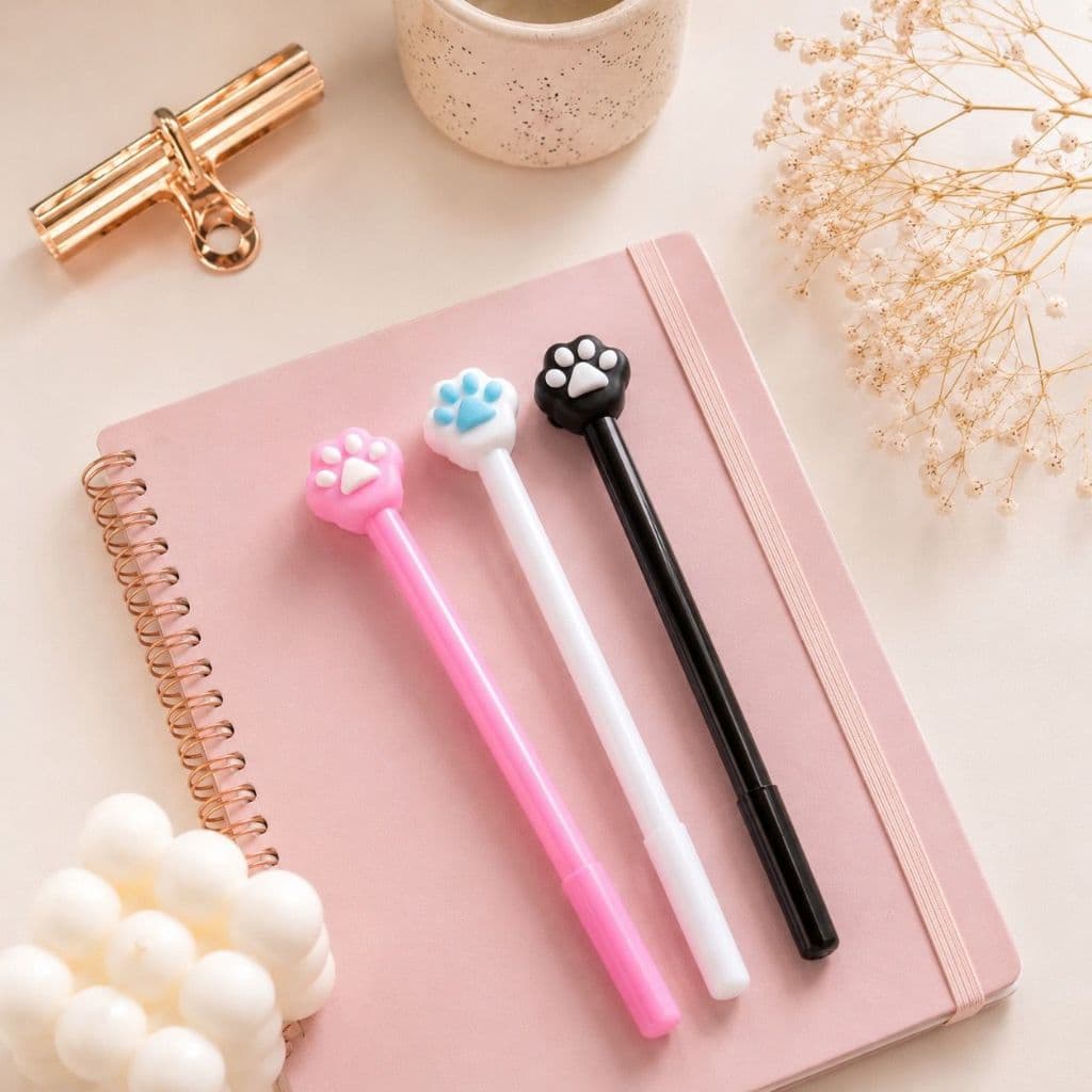 Caneta Patinha Kawaii Gel 0.5mm | Fofa Escolar Tumblr