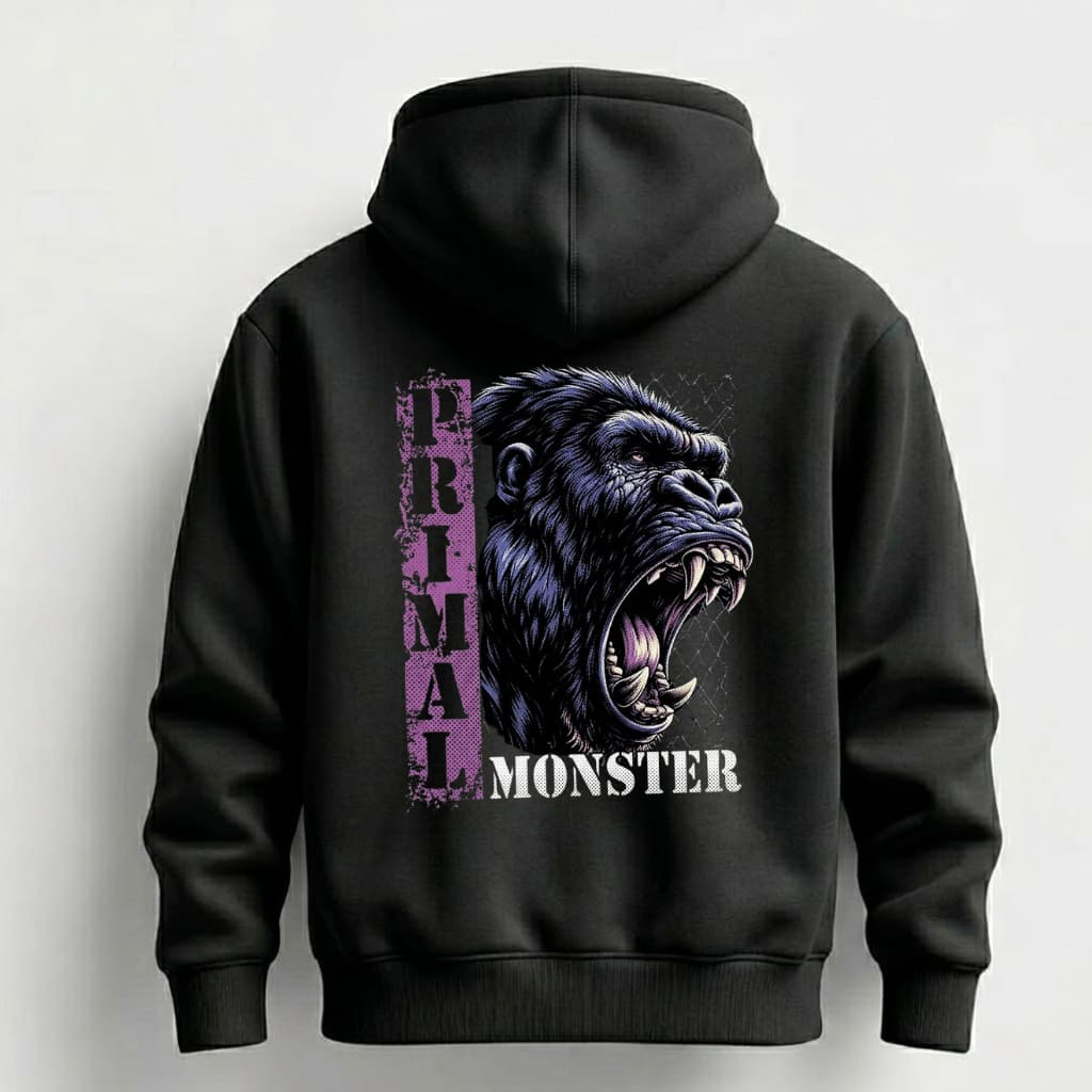 Moletom Blusão de Frio Canguru Algodão Grosso Macio Estampa Animal Monster Primal Exlusivo Premium combina com tudo!