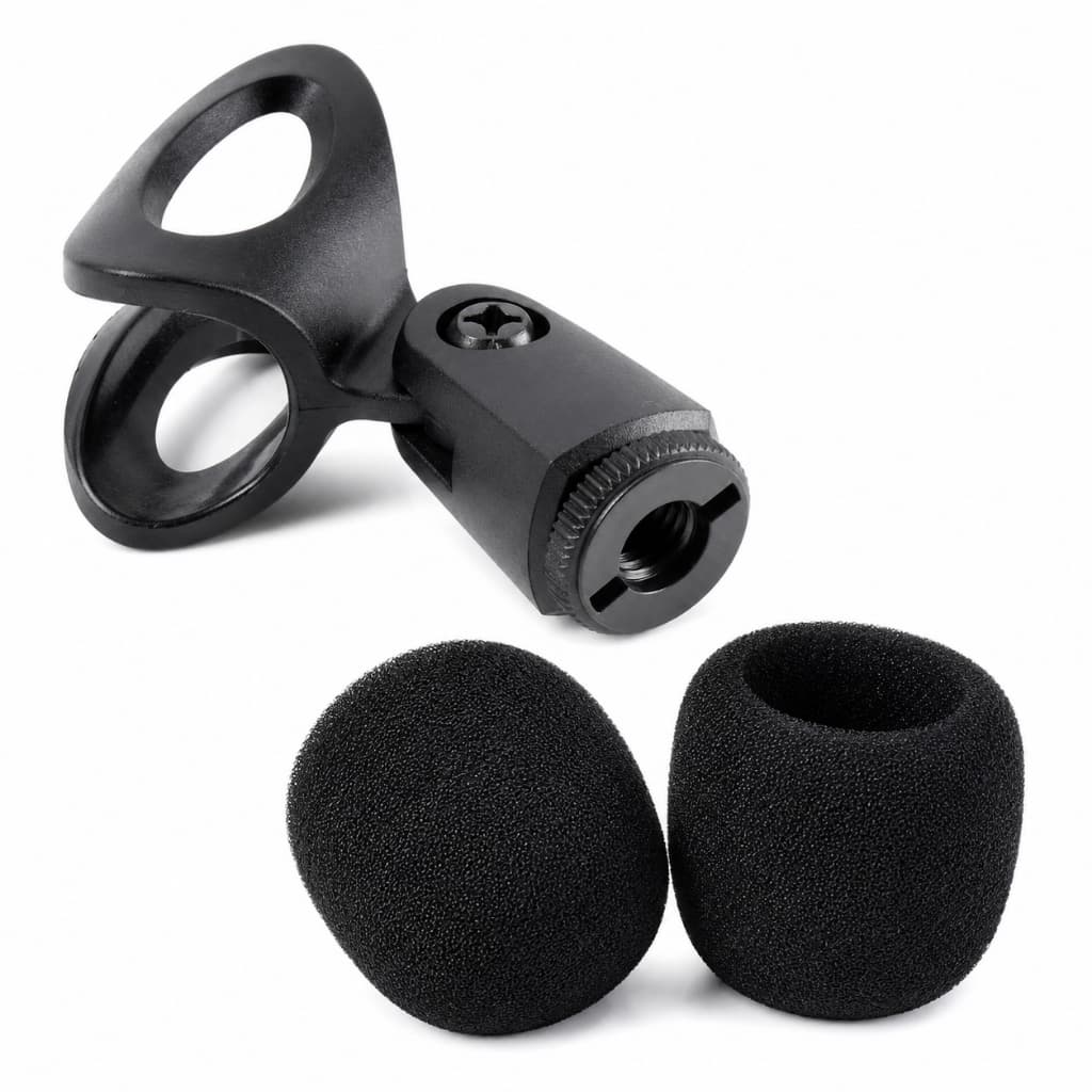 Kit Suporte para Microfone + Espuma Protetora Antirruído | Universal WSG