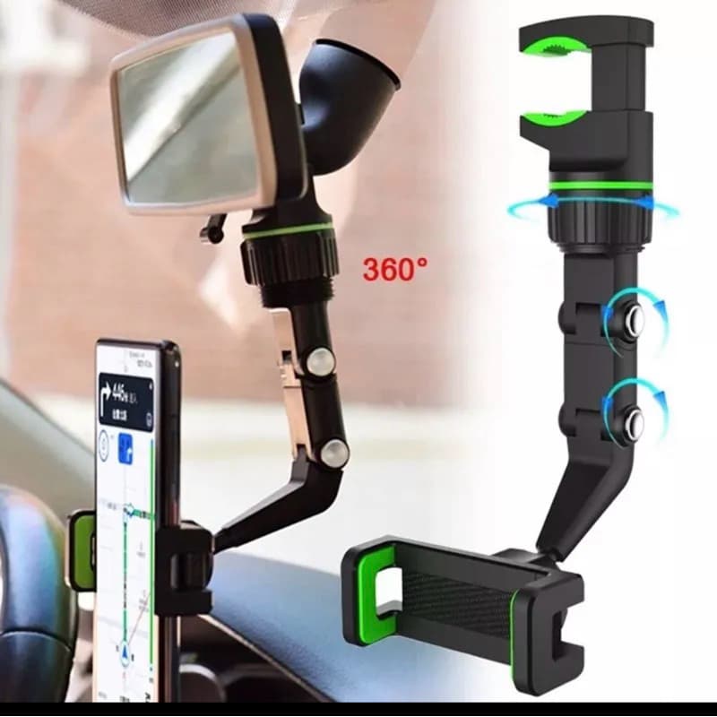 Suporte Celular Veicular Retrovisor Articulado Ajustável Universal 360°