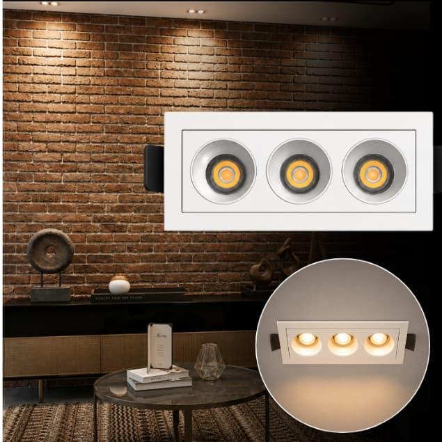 Spot Downlight  Led De Embutir  Nordecor Powerus 6W 4000K  Branco Bivolt Teto Gesso Interno 3 Fachos