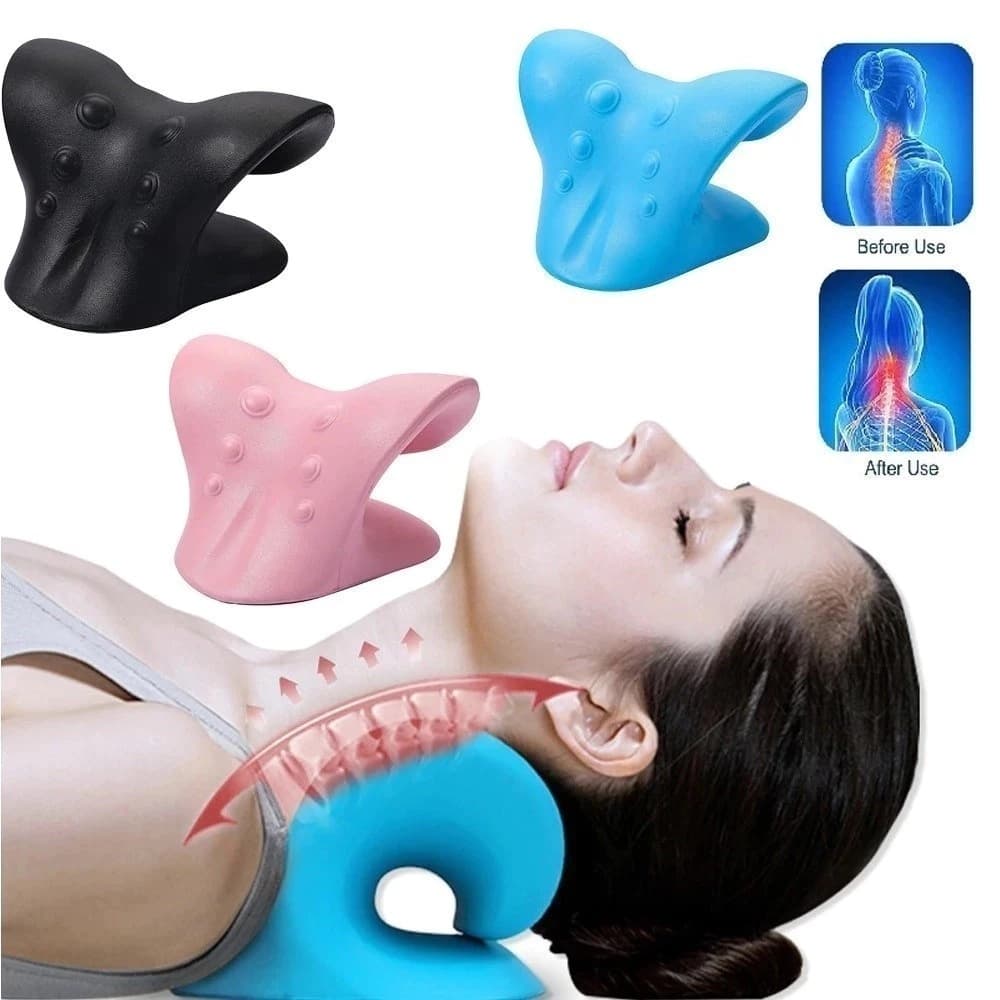 Almofada de Tração Cervical Relaxador de Pescoço e Ombro Quiropraxia Massageador Dores ATM Coluna (Uso 10 min/dia)