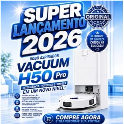 Robô Aspirador Xiaomi H50 10000Pa Mapeamento Inteligente Sucção Ultra Potente Bivolt