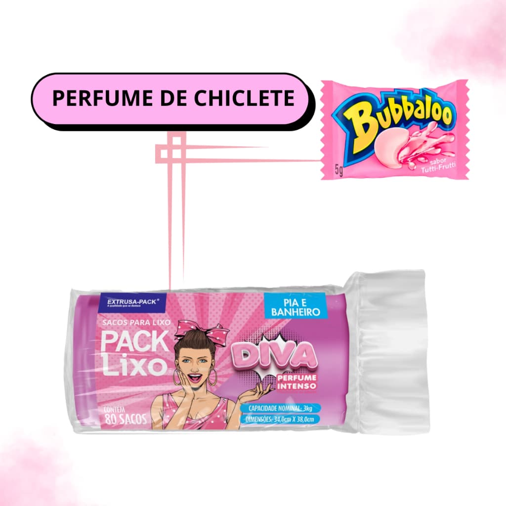 Saco Para Lixo Diva Perfume Intenso 240 Unidades Banheiro Pia