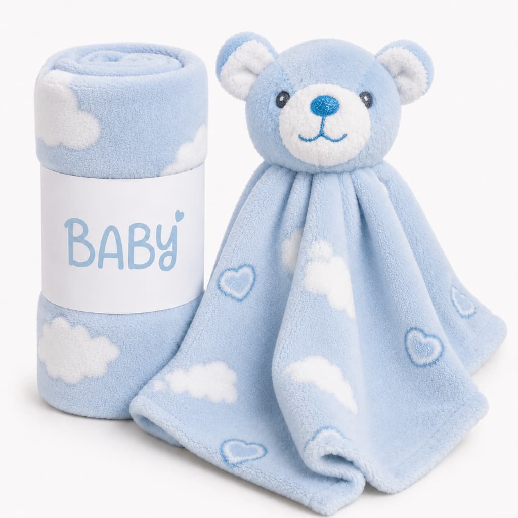 Kit Manta com Naninha Bebê Fleece Toque Super Macio Antialérgica Quentinho
