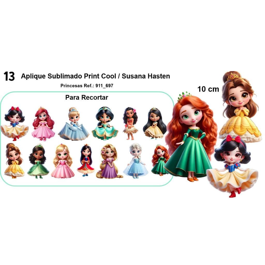Aplique Princesas Patche Termocolante Para Roupas