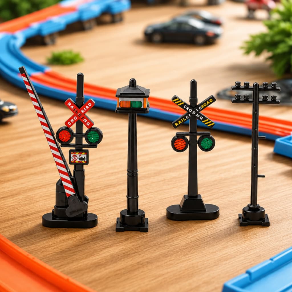 Mini Acessórios Sinalização Ferroviária Para Pistas Carrinhos Tipo Hot Wheels