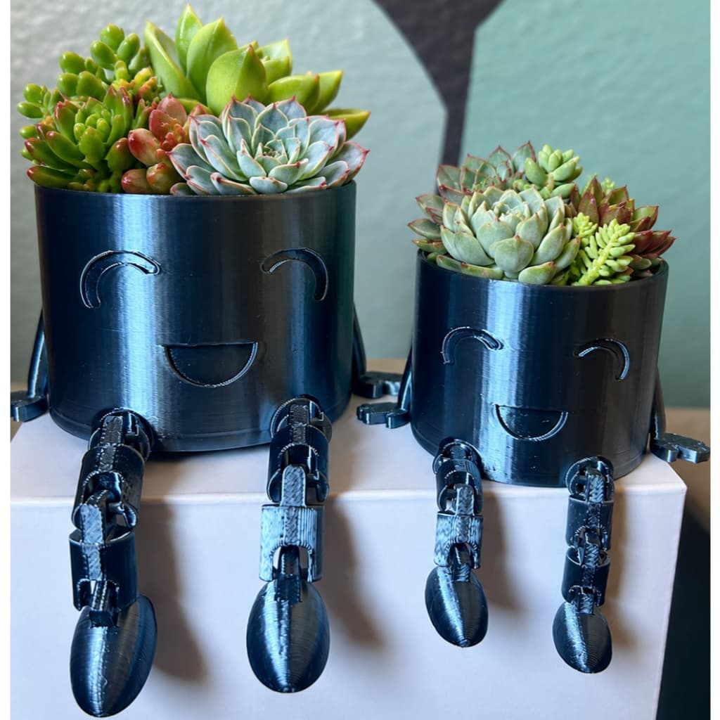 Kit Vaso para Suculentas Articulado Divertido 3d Vaso de plantas, Pote de suculentas, Vaso com perninhas articuladas