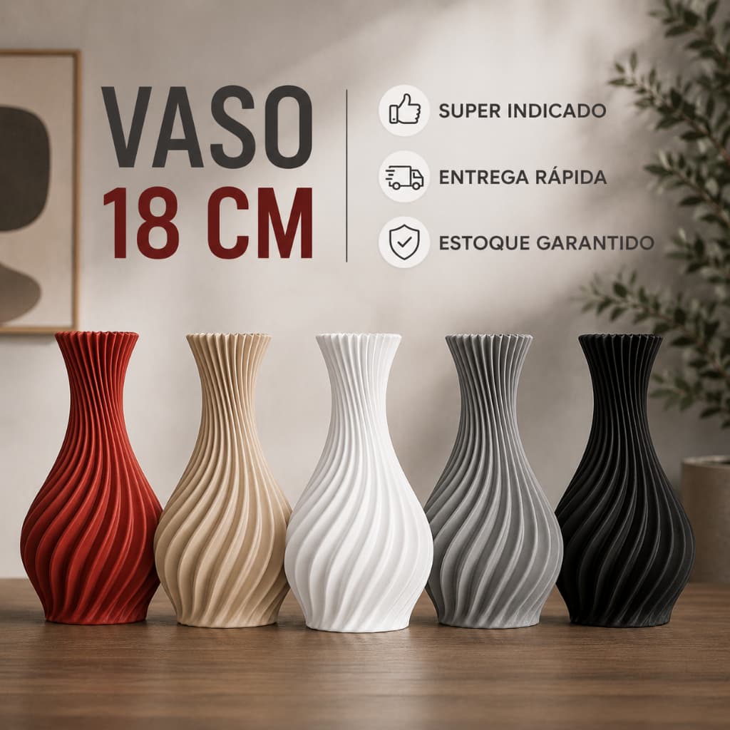 Vaso Decorativo Minimalista Design Orgânico Premium 18cm Sala Escritório Hall Moderno Luxo Enfeite