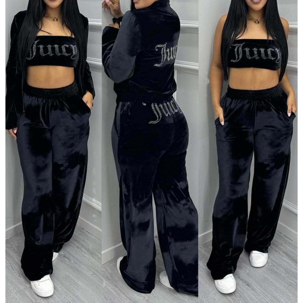 conjunto plush 3 peças da juicy estilo gringa