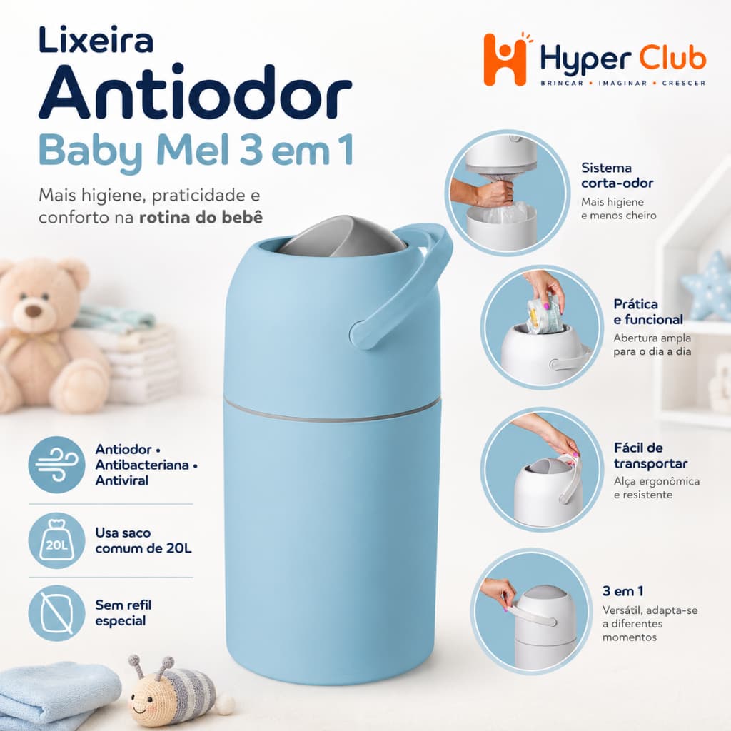 Lixeira anti odor fraldas lixeira bebê Magica Lixeira para bebê antiodor Infantil