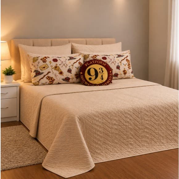 Kit Cobre Leito Queen Face Unica 6 Peças Decoração Quarto Geek