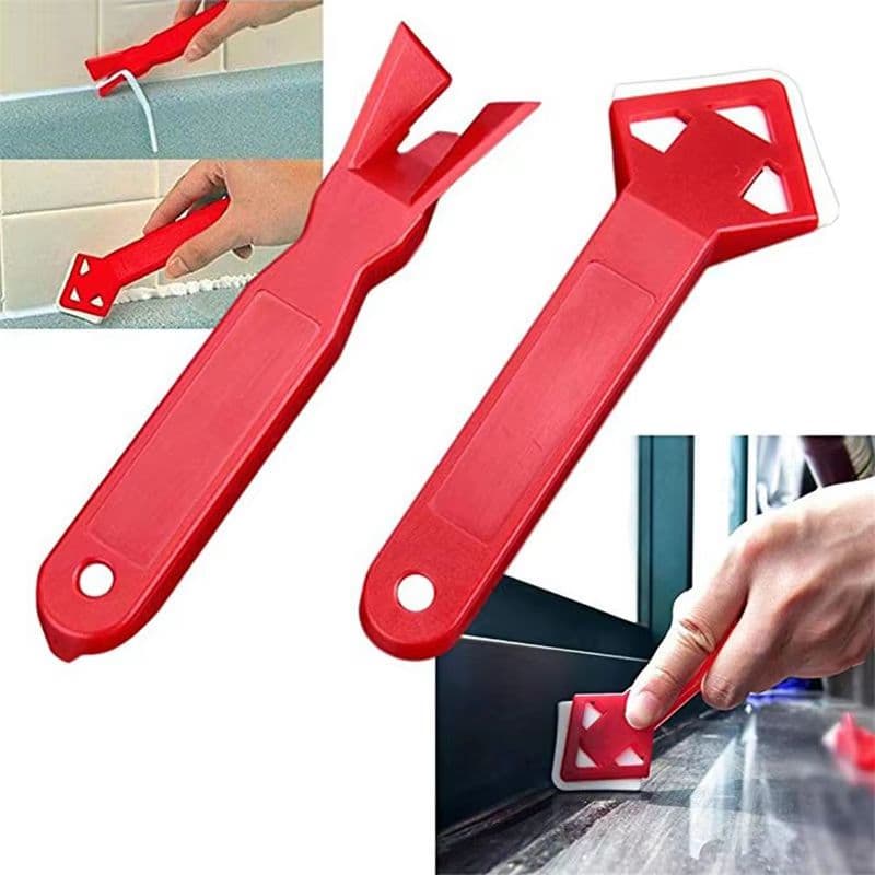 Espátula Removedor Silicone 3 em 1 Raspador Rejunte Calafetagem Piso Acabamento