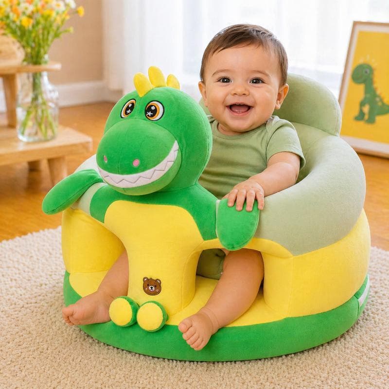 Assento Dinossauro Amarelo/Verde para Bebe Ajuda manter Postura