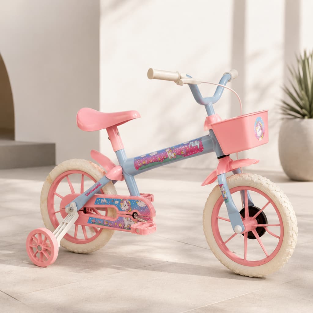 Bicicleta Infantil Aro 12 Menina Paty Com Cesta E Rodinhas Original