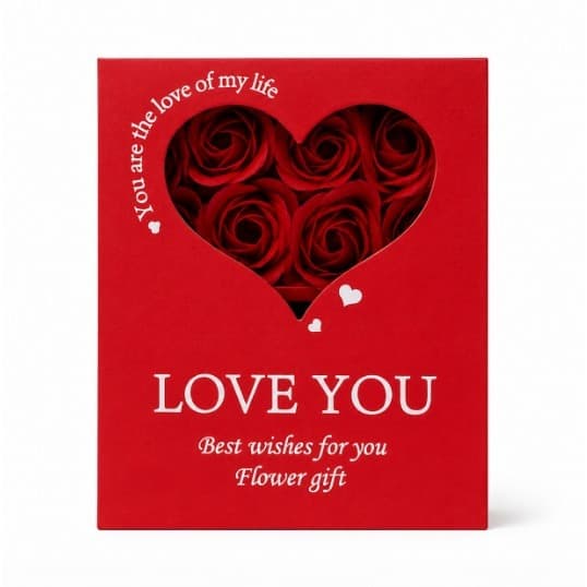 Caixa de Presente Porta Joias Love You + Colar Dourado de Coração