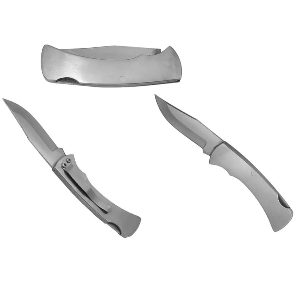 Canivete Estilo Zebu Inox - 8 cm, Trava de Segurança, Ergonômico
