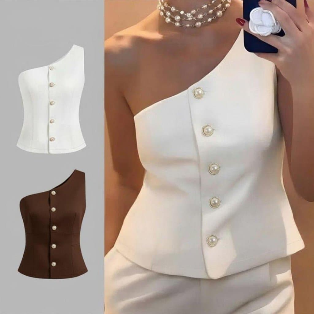 Blusa Blazer Feminina Alfaiataria Um Ombro Só Elegante Premium