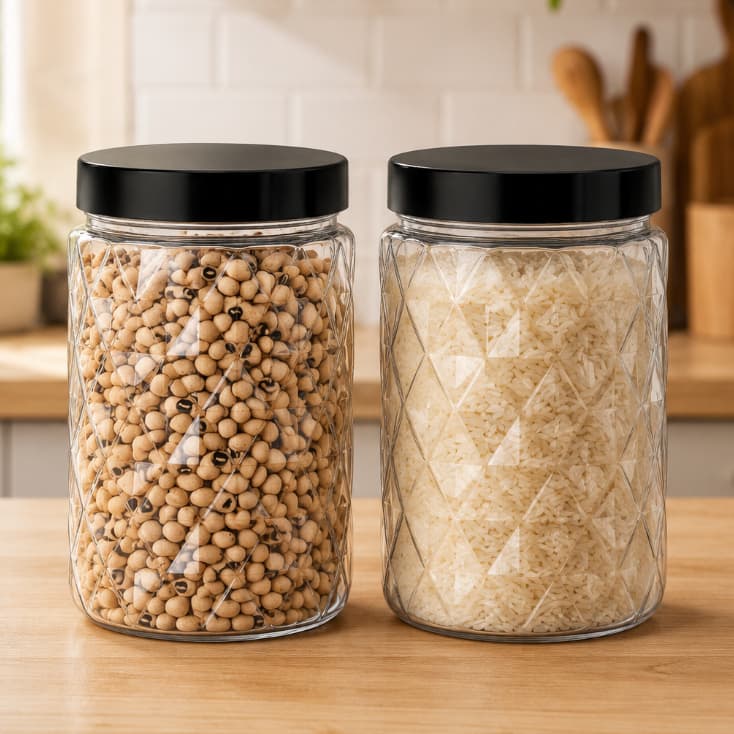 Kit 2 Pote Para Mantimentos 1,1 Litro Porta Objetos Organizador Multiuso Cozinha