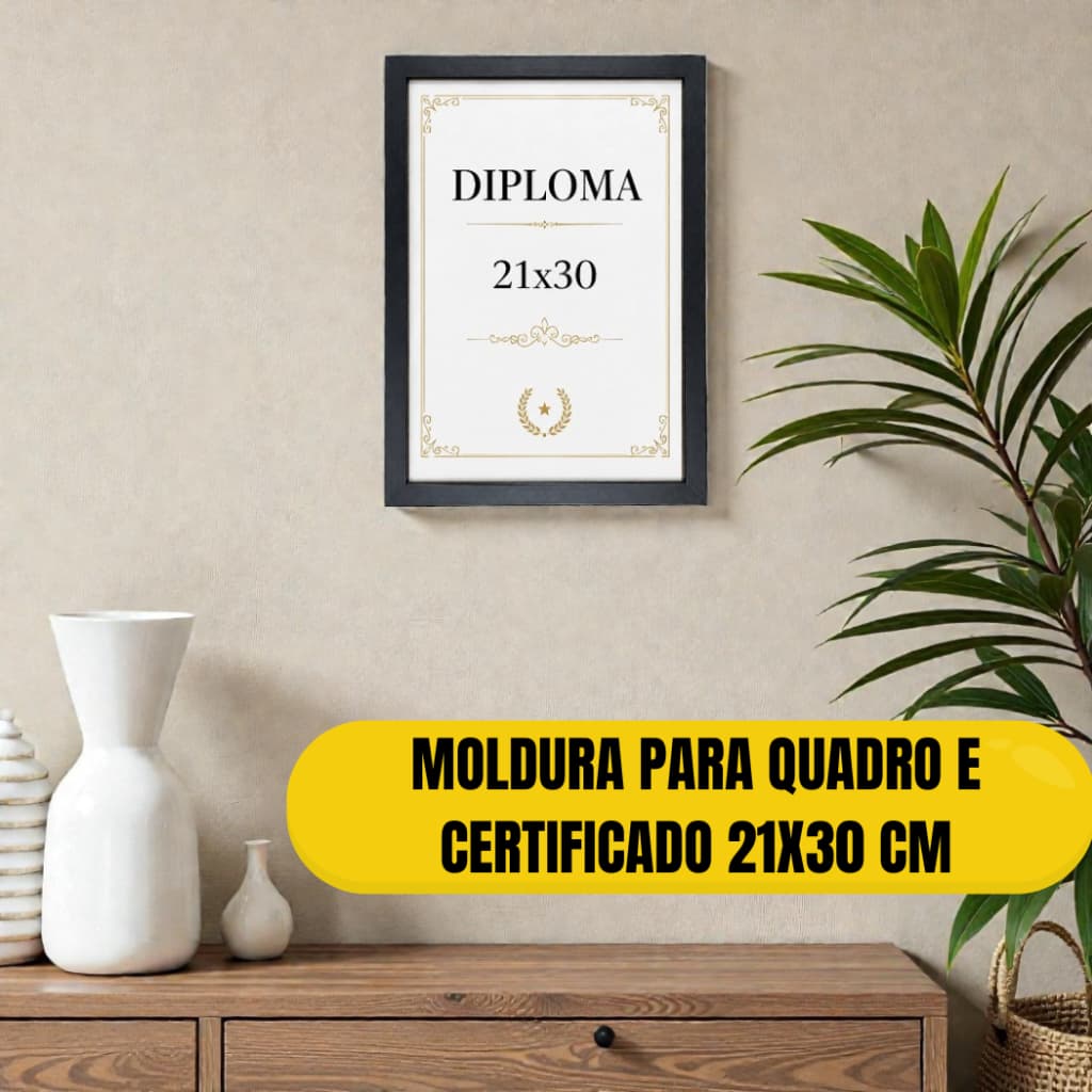 Moldura A4 21x30 cm com Vidro Moldura para Diplomas Certificados e Documentos