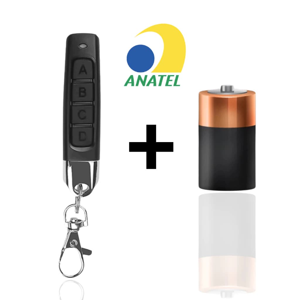 Controle Remoto universal ORIGINAL para Portão Electrónico Garagem Compatível 433Mhz automático 4 Botões Residencial 70