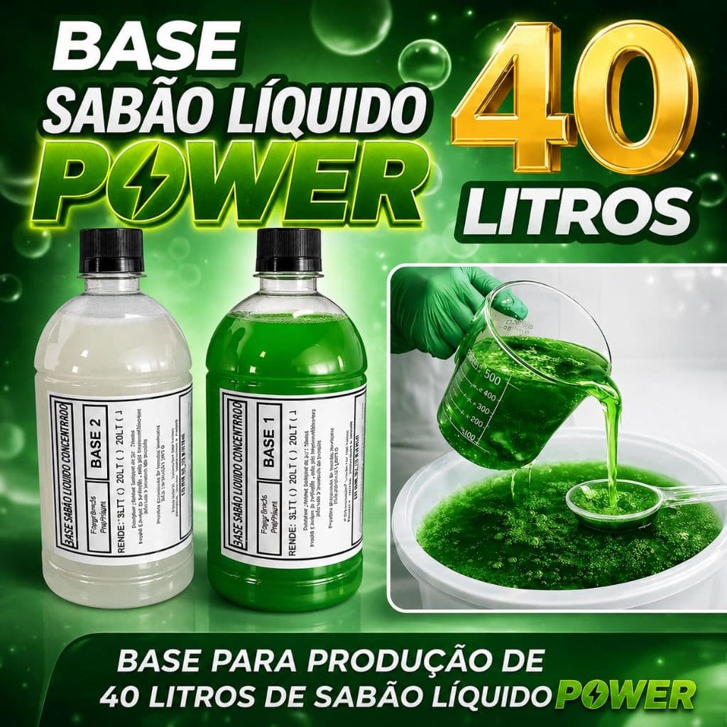 Base Para Sabão Líquido Lava-Roupas Power Rende 40 Litros Fácil de Fazer