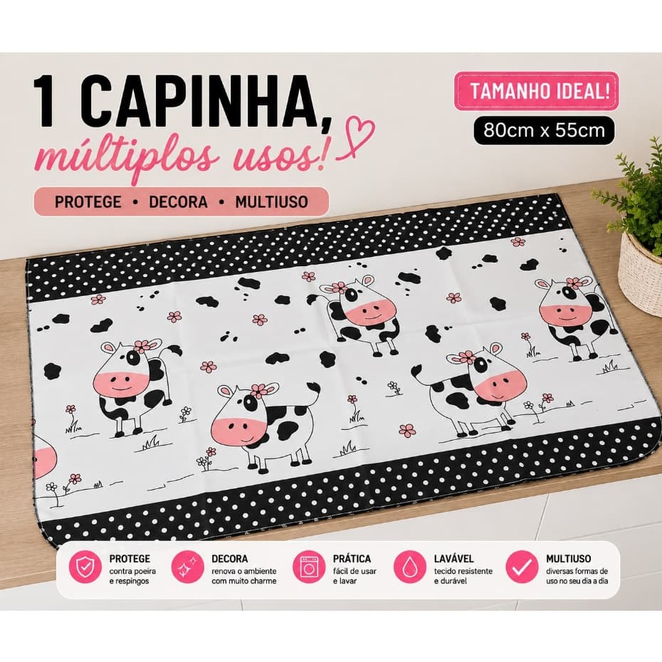 CAPA FOGÃO/ MULTIUSO DECORATIVA ESTAMPADA COZINHA CASA