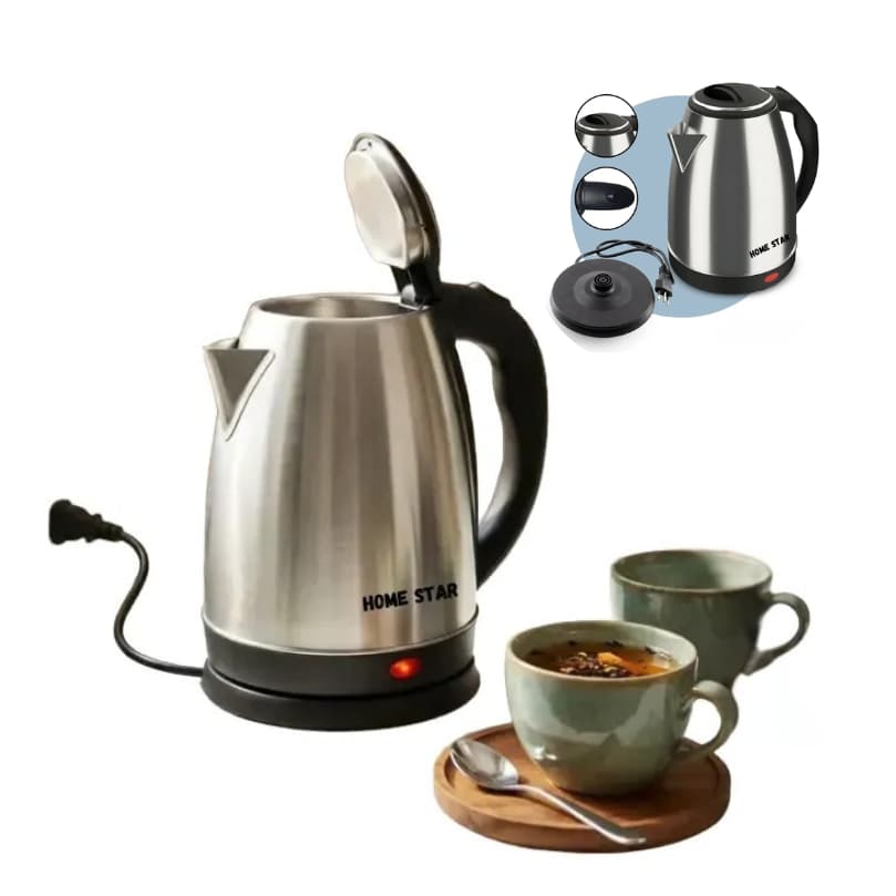 Chaleira Elétrica 1,8l 1000w Aço Inox Aquecimento Café Agua Automática Jarra